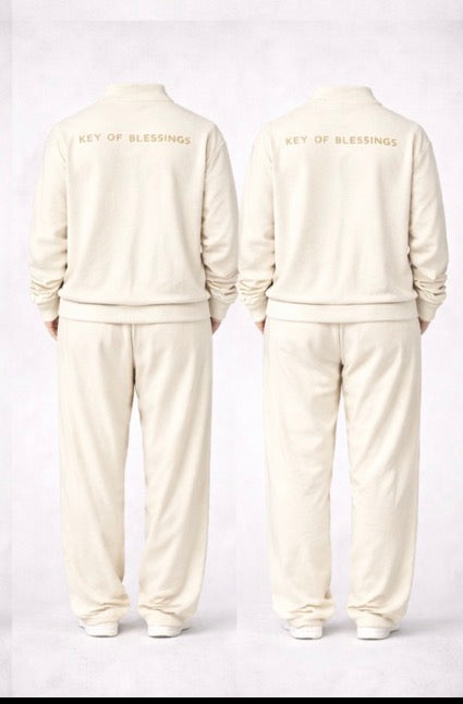 Stay aligned even when it’s quiet. Key of Blessings Adult Zip-Up Lounge Set