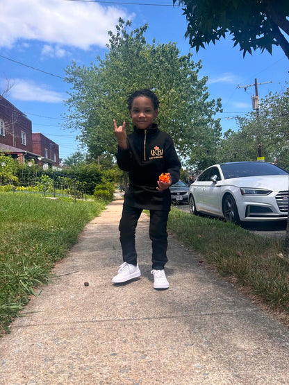 Leave meaning wherever you go. KB Kids Signature Quarter-Zip Set – Black & Gold Boys/Girls