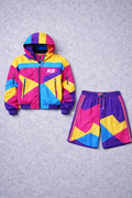 Clarity creates power. KB Signature Black Colorblock Windbreaker & Shorts