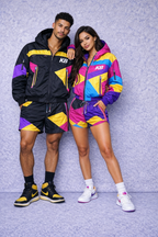 Clarity creates power. KB Signature Black Colorblock Windbreaker & Shorts