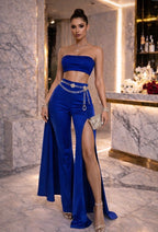Walk in like you belong. Royal Sapphire Drape Set