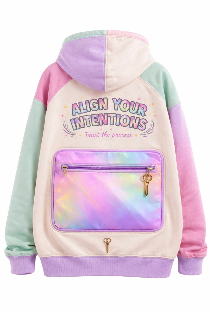 Speak it. See it. Step into it. Align Energy Pastel Affirmation Hoodie