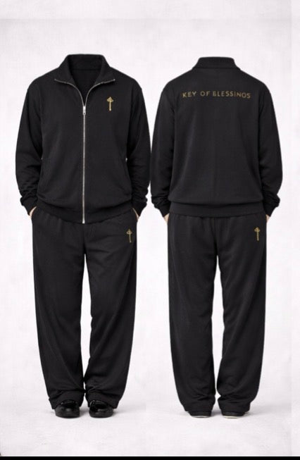 Stay aligned even when it’s quiet. Key of Blessings Adult Zip-Up Lounge Set