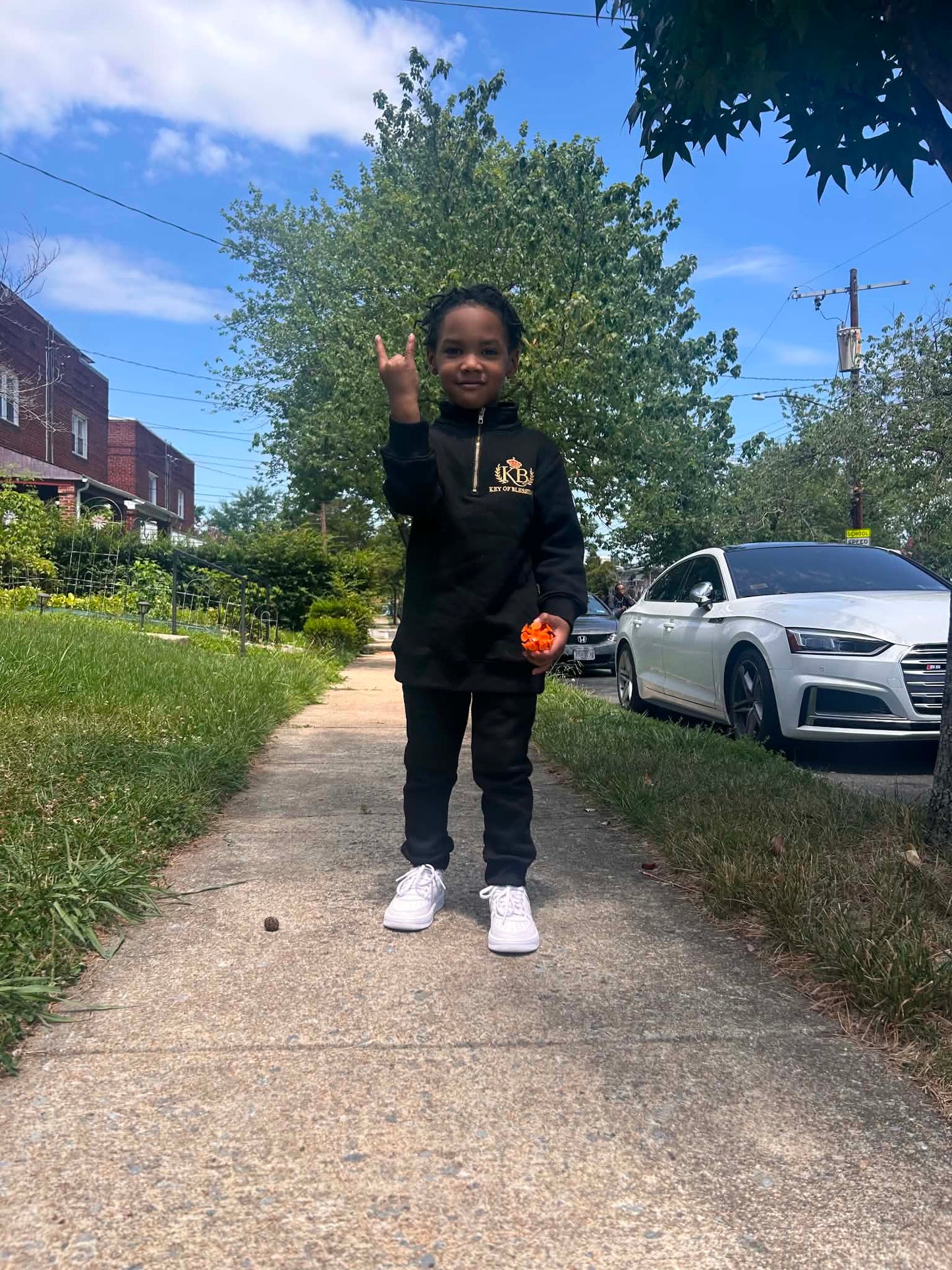 Leave meaning wherever you go. KB Kids Signature Quarter-Zip Set – Black & Gold Boys/Girls