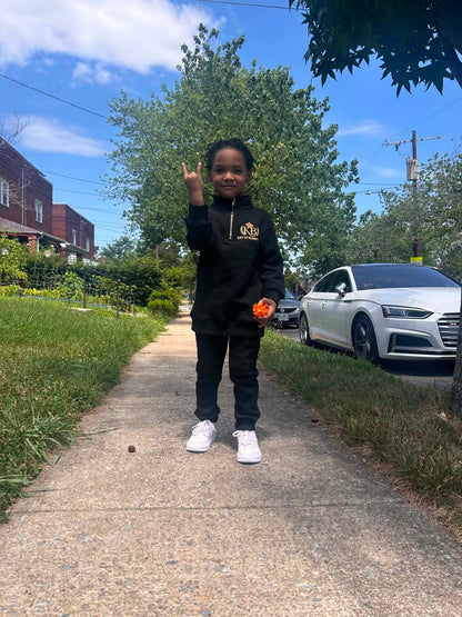 Leave meaning wherever you go. KB Kids Signature Quarter-Zip Set – Black & Gold Boys/Girls