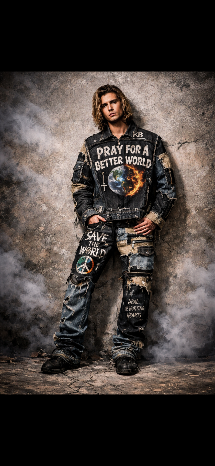 The shift starts within.
“Pray For A Better World” Patchwork Denim Set
By Keyofblessings (KB)