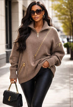 Your aura speaks louder than words. The Sovereign Key Zip Knit – Cashmere Edition
