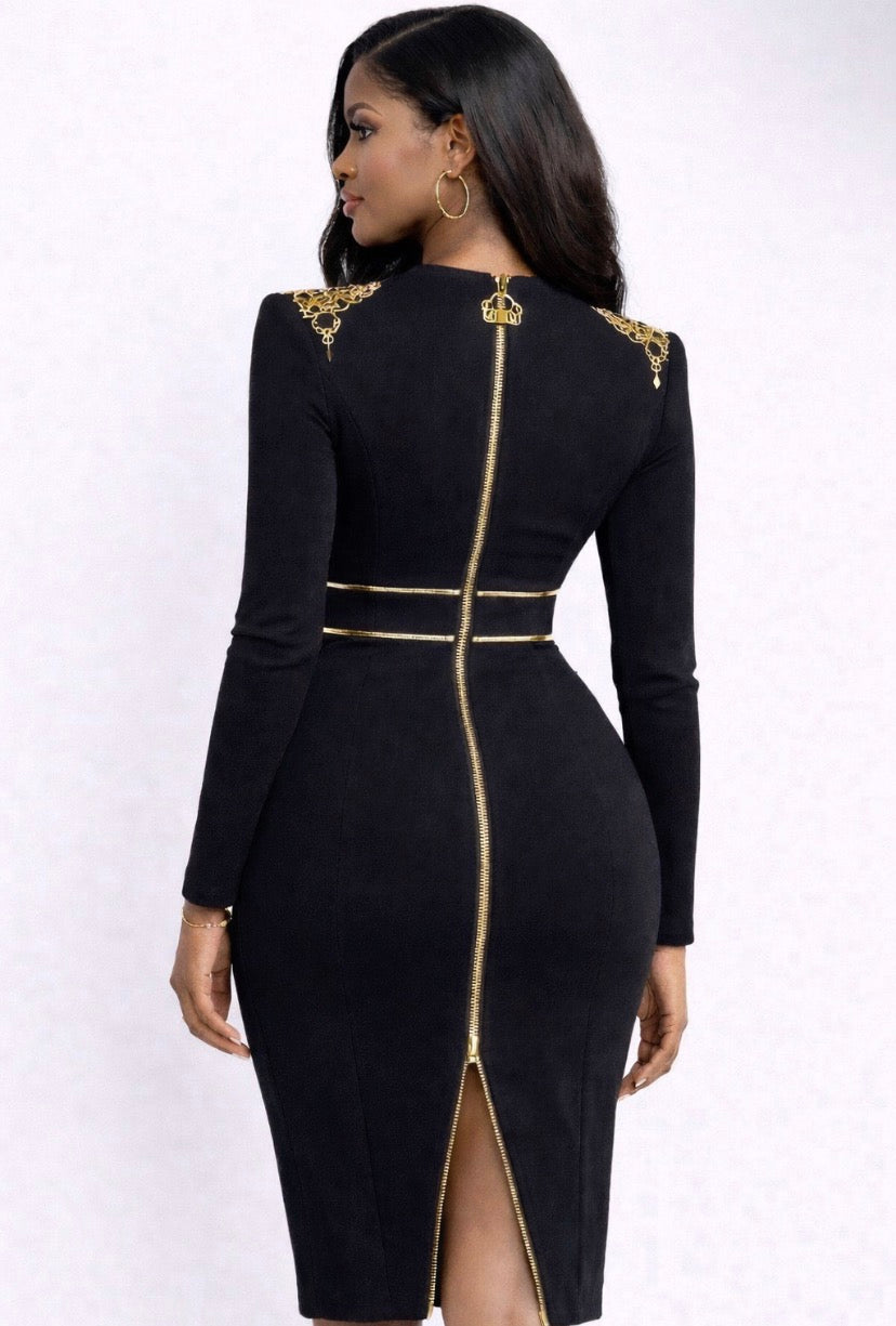 You were built to unlock more. THE CROWN & KEY STATEMENT DRESS**