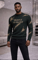 Your life is your signature. Key of Blessings™ “Hustle to Glory” Distressed Knit Sweater Men/Women