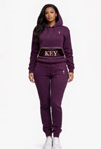 Move with intention always. Plum Luxe Key Hoodie & Jogger Set