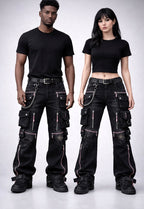 When you align, doors open quietly. KB Edition Multicolored Utility Flare Cargo Pants – Signature Luxury Series
