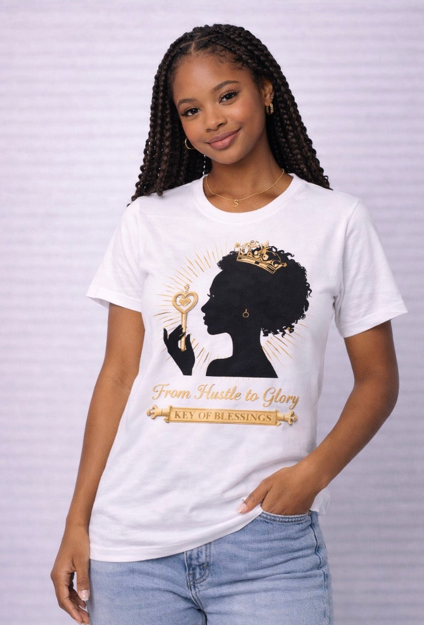 Key of Blessings™ Muse Tee — From Hustle to Glory