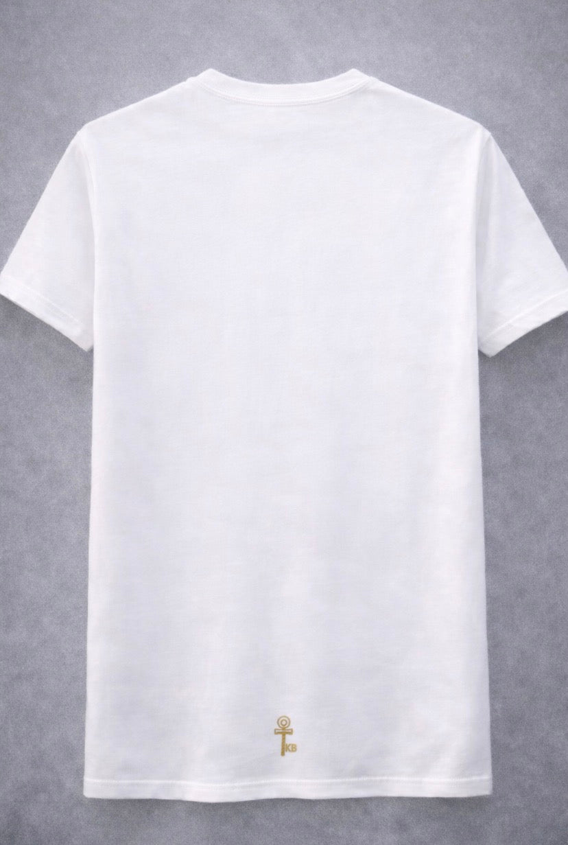 “CONTROL YOURSELF” STATEMENT TEE (IVORY / GOLD)**