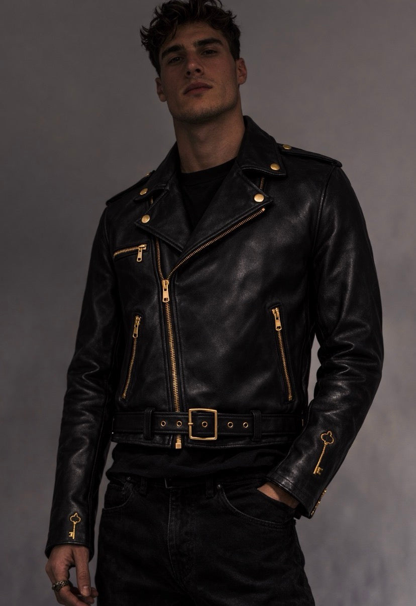 Master the boring—win the game. Key of Blessings™ “From Hustle to Glory Leather Jacket Men/Women