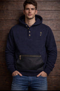 “This isn’t fashion—it’s frequency.” Key of Blessings Royal Intent Hoodie – Leather Pouch Signature Edition