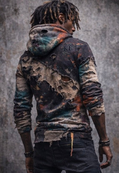 You attract what you embody. KB Distressed Spectrum Rope Hoodie – Limited Designer Edition