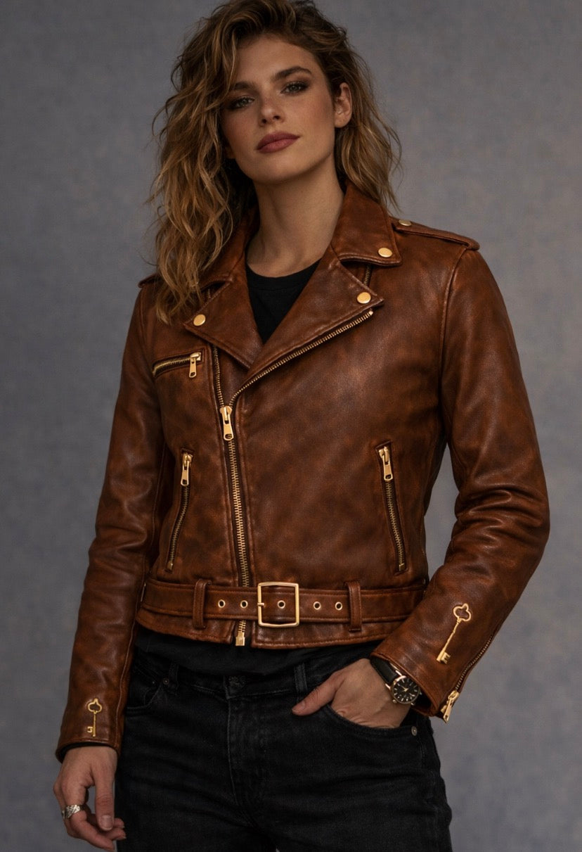 Master the boring—win the game. Key of Blessings™ “From Hustle to Glory Leather Jacket Men/Women