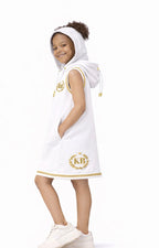 Live aligned, not assigned. Key of Blessings® Girls Signature Sleeveless Hoodie Dress
