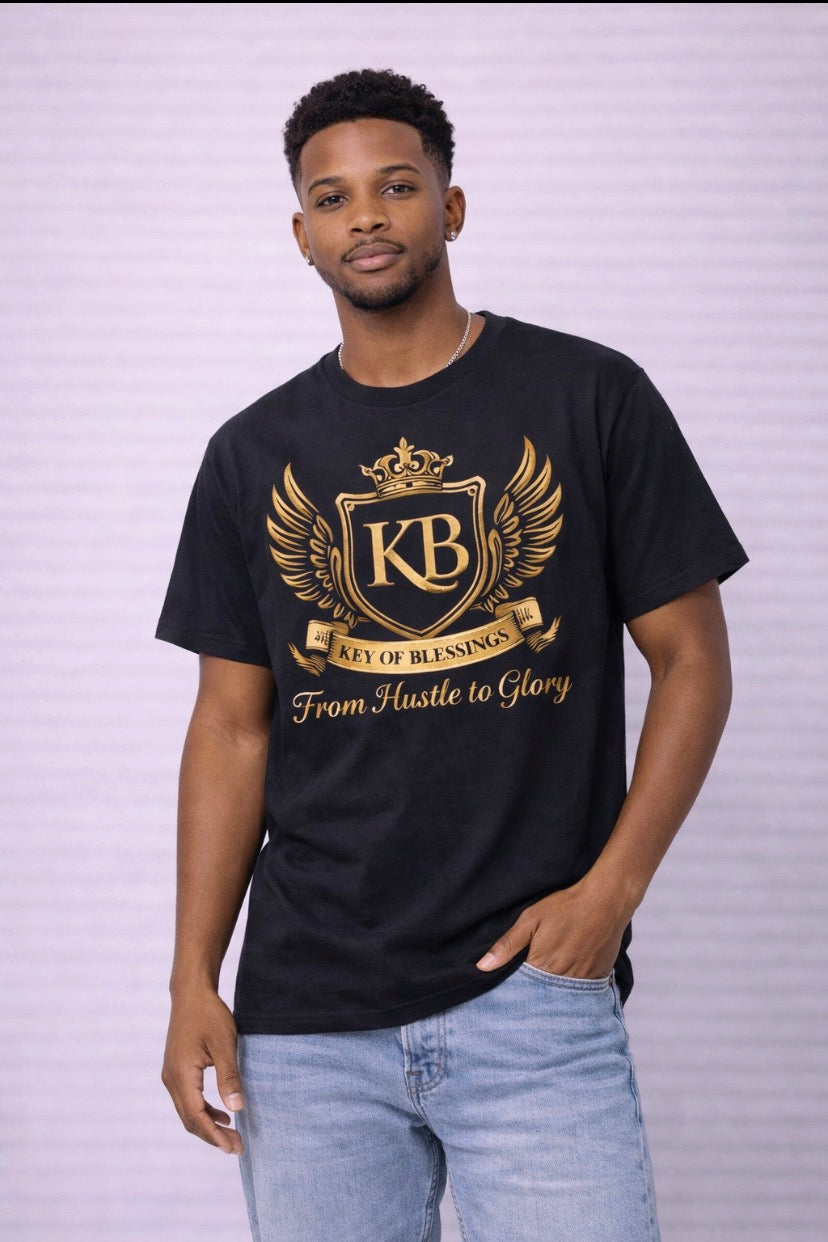 Key of Blessings™ Crest Tee — From Hustle to Glory Men