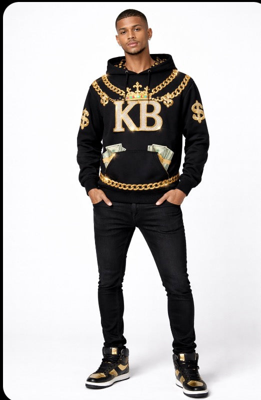 Be the example. Royal Chain Crown Hoodie – Black & Gold Luxury Edition