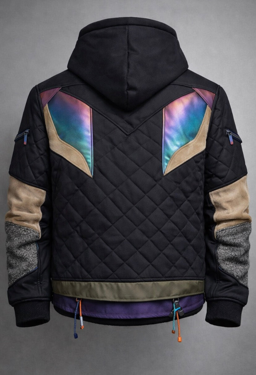 Royal Eclipse Quilted Couture Hoodie