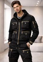 “The weight you carry is turning into power.” KEY Signature Desert Luxe Utility Hoodie & Cargo Set