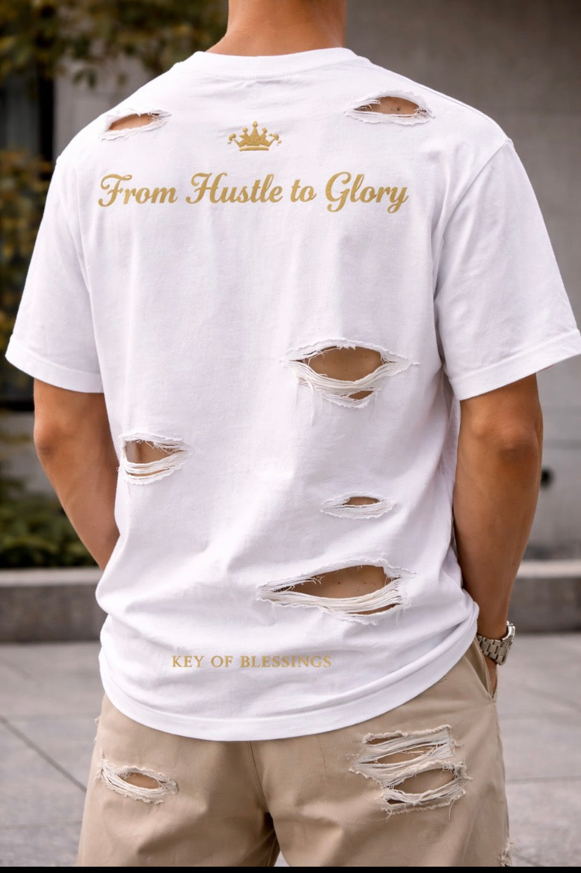 KB “From Hustle to Glory” Distressed Luxury Tee