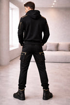 “The weight you carry is turning into power.” KEY Signature Desert Luxe Utility Hoodie & Cargo Set