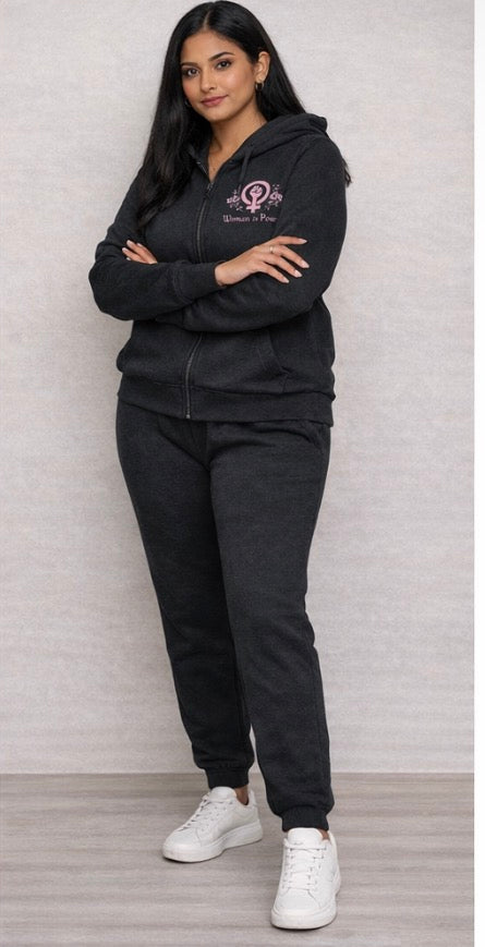 Aligned women change everything.” Women Is Power Luxury Signature Hoodie & Jogger Set