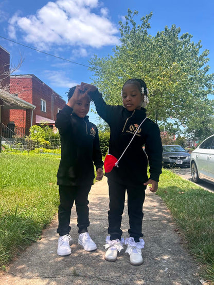 Leave meaning wherever you go. KB Kids Signature Quarter-Zip Set – Black & Gold Boys/Girls