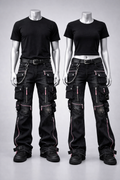 When you align, doors open quietly. KB Edition Multicolored Utility Flare Cargo Pants – Signature Luxury Series