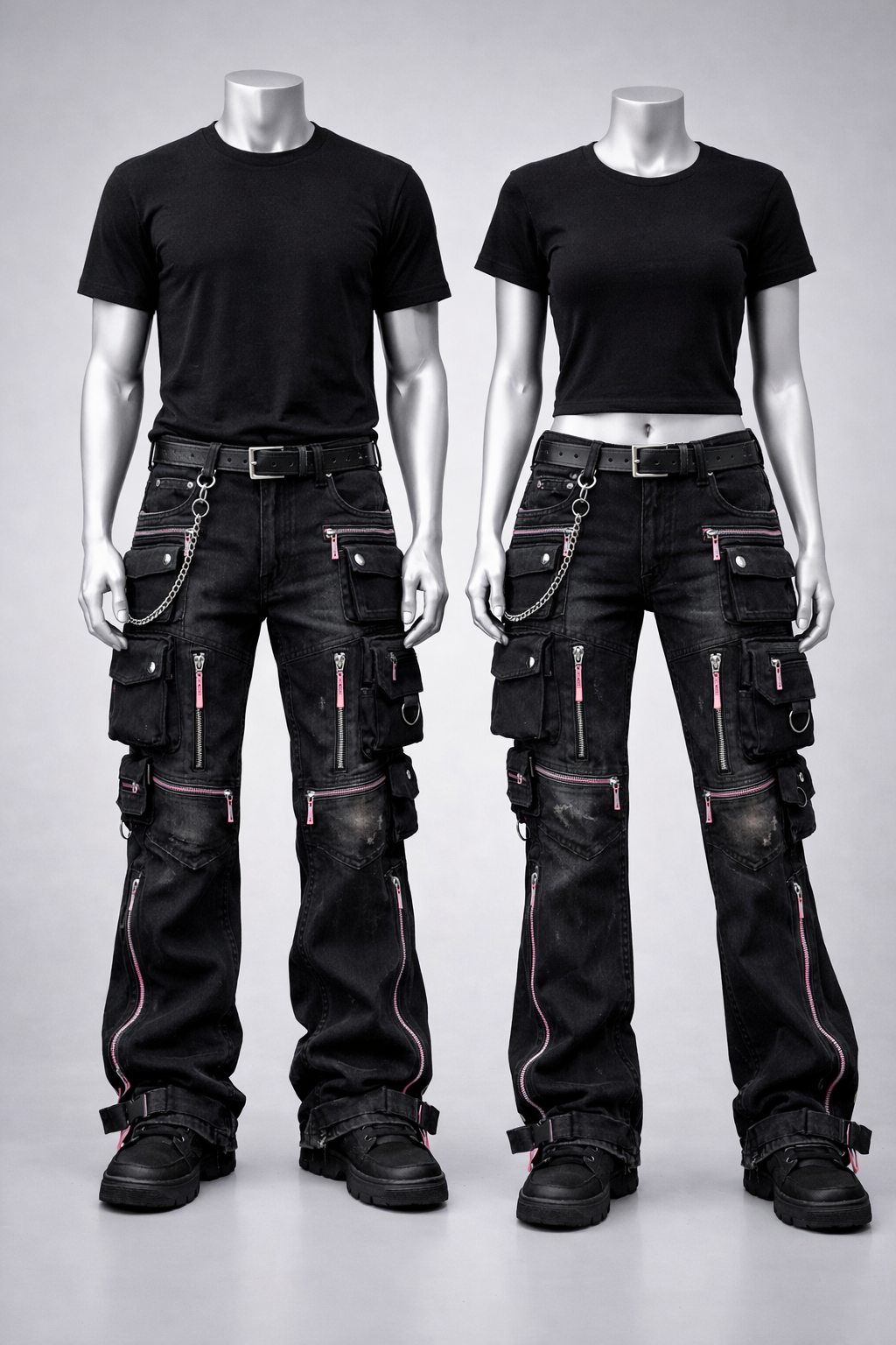 When you align, doors open quietly. KB Edition Multicolored Utility Flare Cargo Pants – Signature Luxury Series