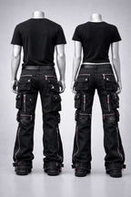 When you align, doors open quietly. KB Edition Multicolored Utility Flare Cargo Pants – Signature Luxury Series