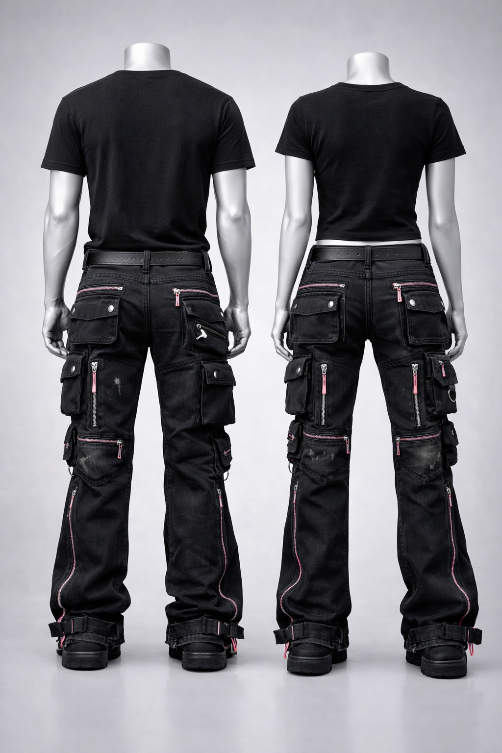 When you align, doors open quietly. KB Edition Multicolored Utility Flare Cargo Pants – Signature Luxury Series