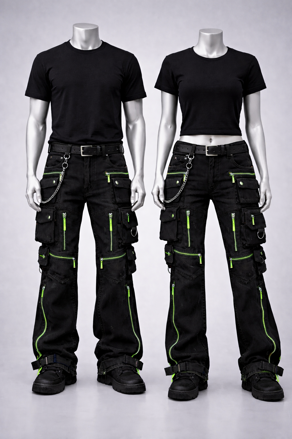 When you align, doors open quietly. KB Edition Multicolored Utility Flare Cargo Pants – Signature Luxury Series