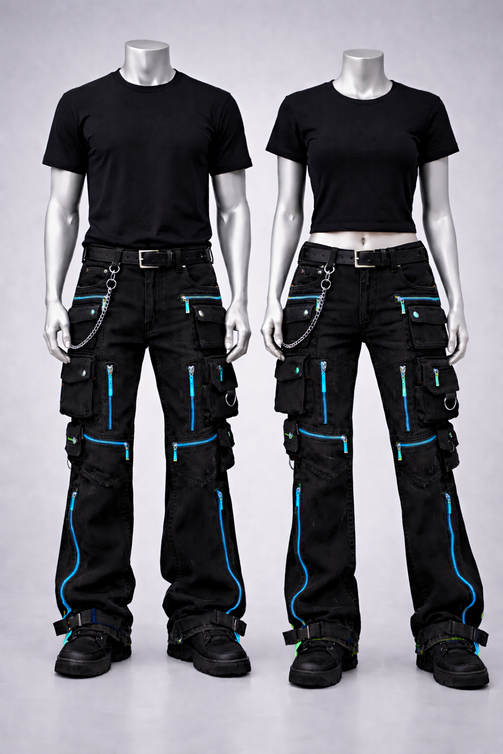 When you align, doors open quietly. KB Edition Multicolored Utility Flare Cargo Pants – Signature Luxury Series