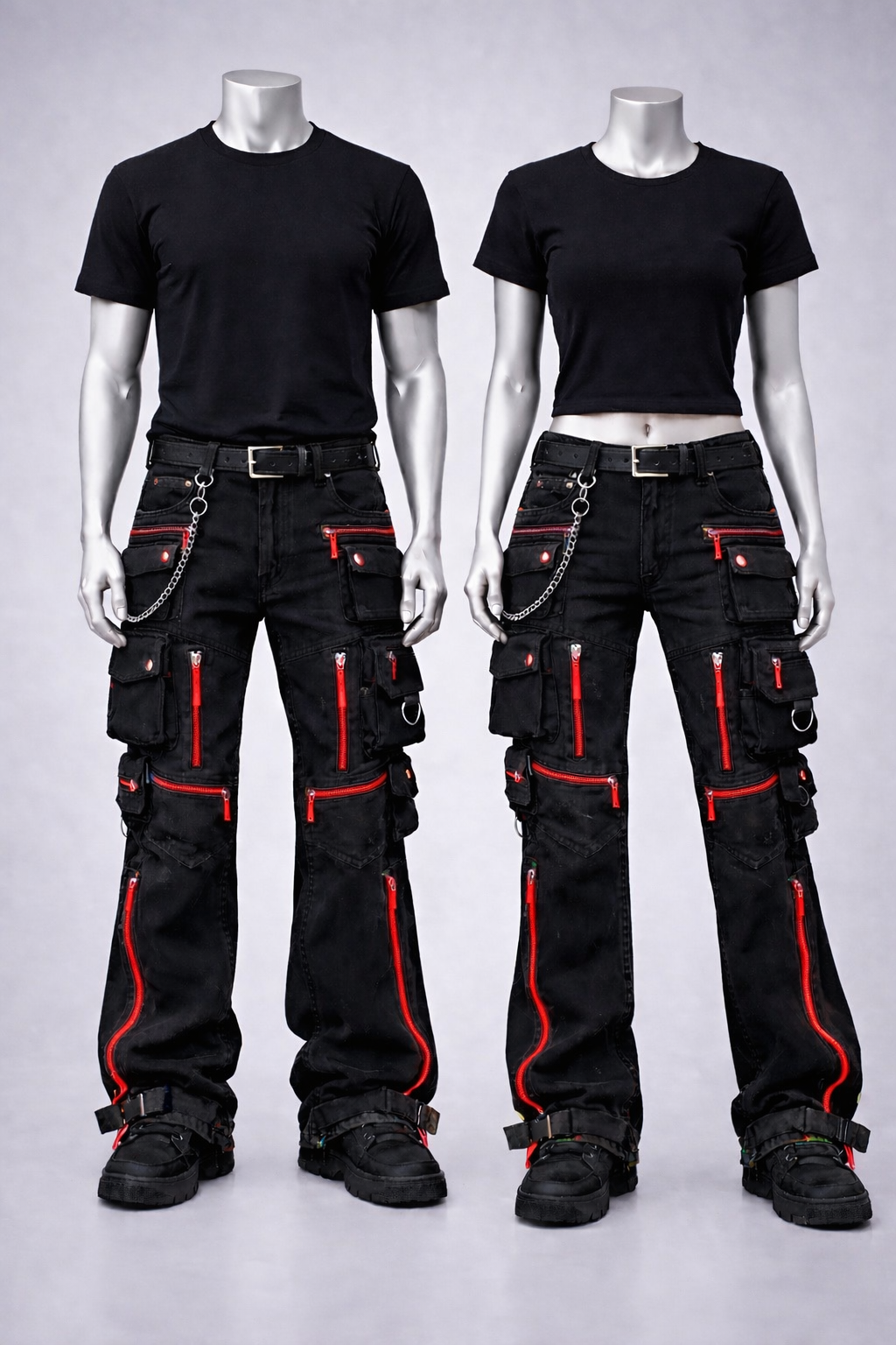 When you align, doors open quietly. KB Edition Multicolored Utility Flare Cargo Pants – Signature Luxury Series