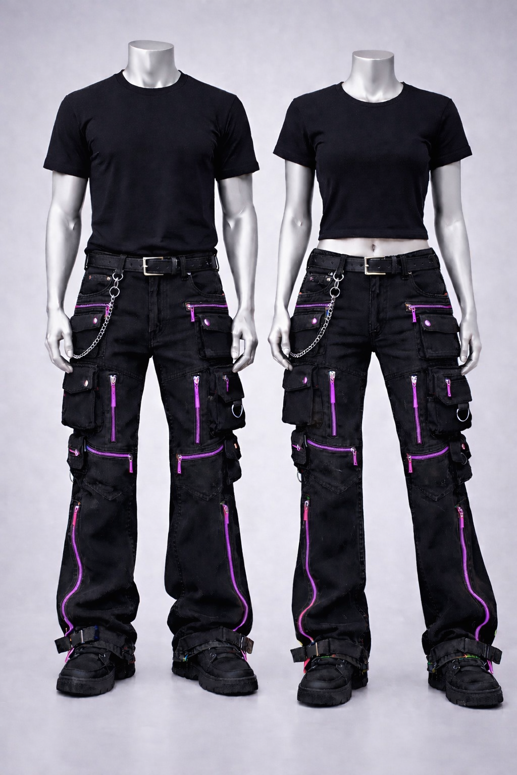 When you align, doors open quietly. KB Edition Multicolored Utility Flare Cargo Pants – Signature Luxury Series