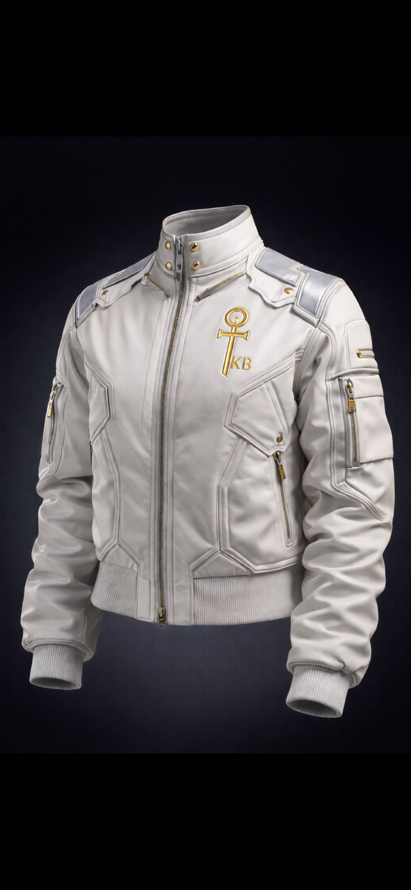 Leave impact, not impressions. Key of Blessings™ Signature Ivory Moto Jacket